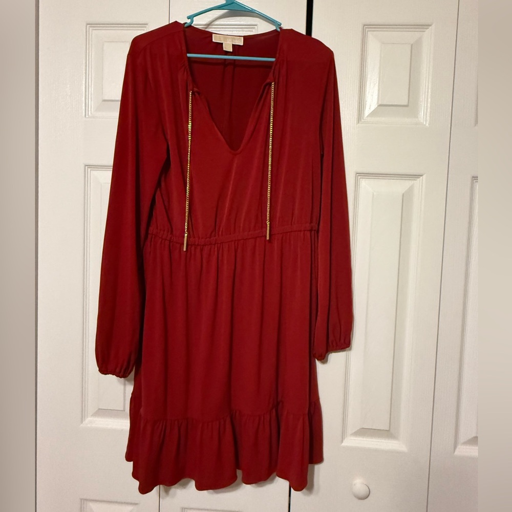 Michael Kors Red Long Sleeve Dress